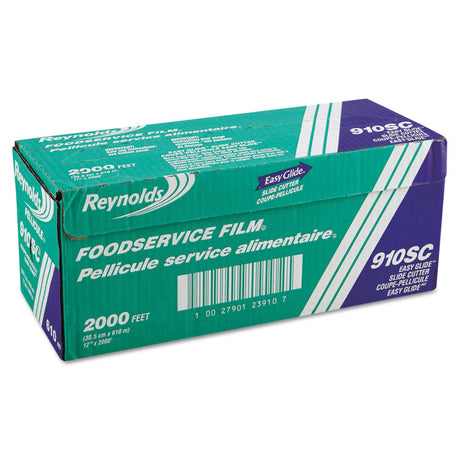 PVC Food Wrap Film Roll in Easy Glide Cutter Box, 12  x 2,000 ft, Clear