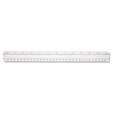 12" Magnifying Ruler, Standard/Metric, Plastic, Clear