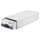 STOR/DRAWER STEEL PLUS Extra Space-Savings Storage Drawers, 10.5" x 25.25" x 5.25", White/Blue, 12/Carton