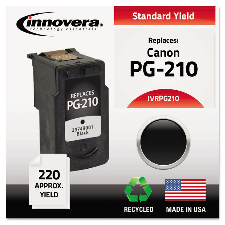 Remanufactured Black Ink, Replacement for PG-210 (2974B001), 220 Page-Yield