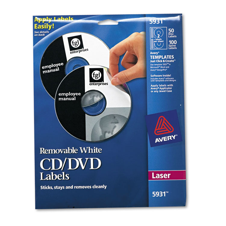 Laser CD Labels, Matte White, 50/Pack