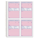 Telephone Message Book with Fax/Mobile Section, Two-Part Carbonless, 3.88 x 5.5, 4 Forms/Sheet, 200 Forms Total