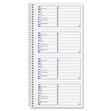 Petty Cash Receipt Book, Two-Part Carbonless, 5 x 2.75, 4 Forms/Sheet, 200 Forms Total