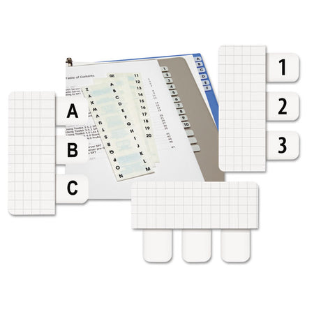 Legal Index Tabs, Preprinted Alpha: A to Z, 1/12-Cut, White, 0.44" Wide, 104/Pack