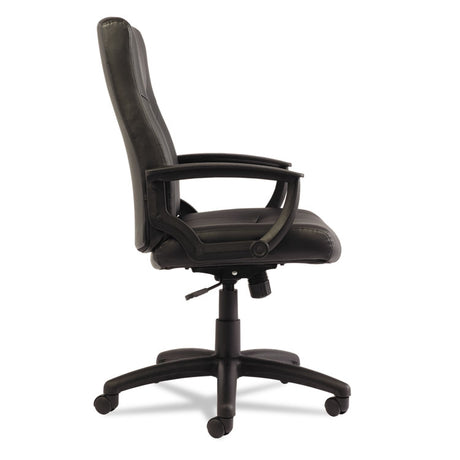 Alera YR Series Executive High-Back Swivel/Tilt Bonded Leather Chair, Supports 275 lb, 17.71" to 21.65" Seat Height, Black