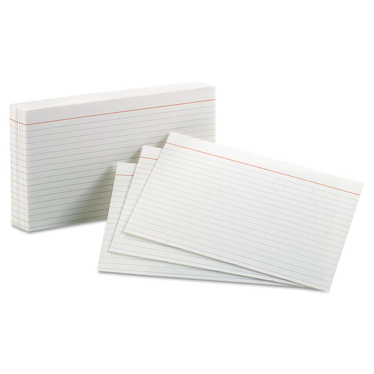 Ruled Index Cards, 5 x 8, White, 100/Pack