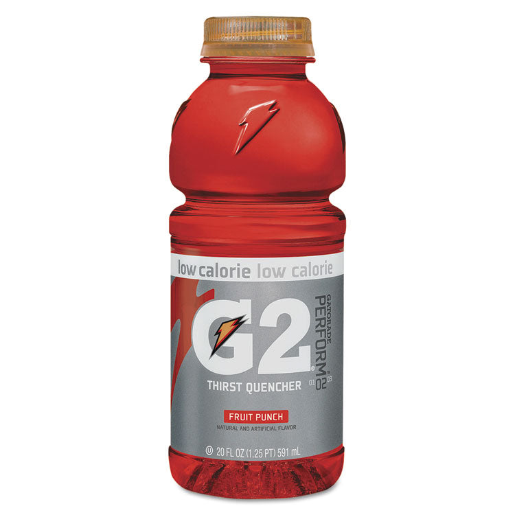 G2 Perform 02 Low-Calorie Thirst Quencher, Fruit Punch, 20 oz Bottle, 24/Carton