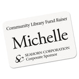 EcoFriendly Adhesive Name Badge Labels, 3.38 x 2.33, White, 80/Pack