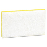 Light-Duty Scrubbing Sponge, #63, 3.6 x 6.1, 0.7" Thick, Yellow/White, 20/Carton