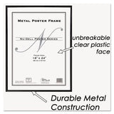 Metal Poster Frame, Plastic Face, 18 x 24, Black