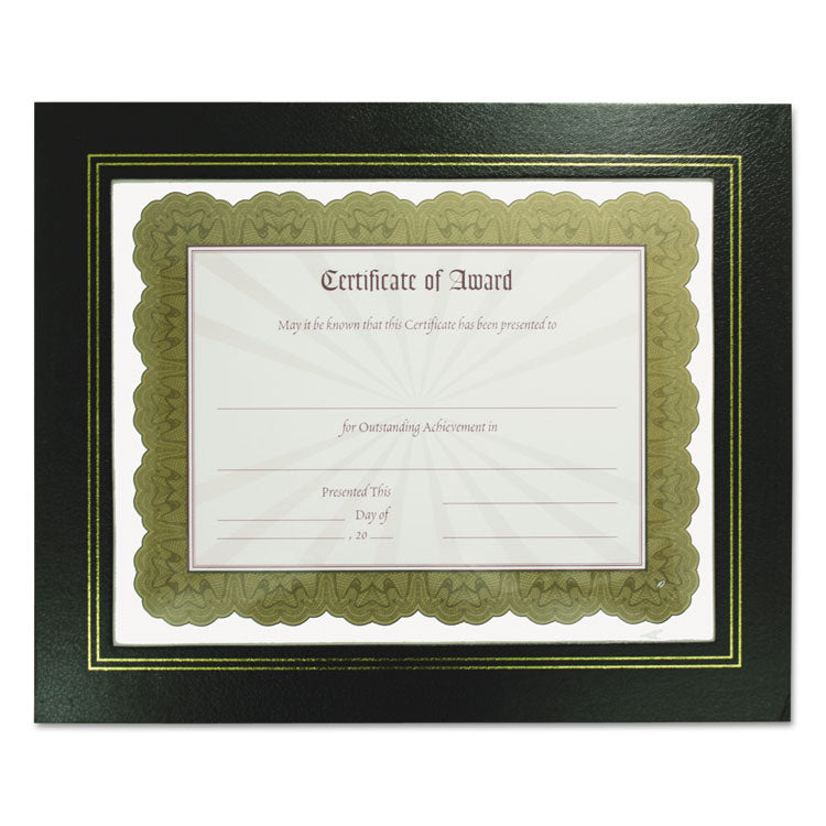 Leatherette Document Frame, 8.5 x 11, Black, Pack of Two