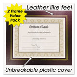 Leatherette Document Frame, 8.5 x 11, Burgundy, Pack of Two