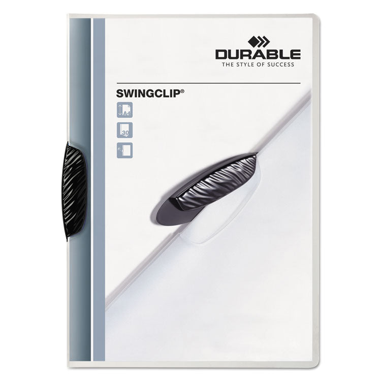 Swingclip Clear Report Cover, Swing Clip, 8.5 x 11, Black Clip, 25/Box