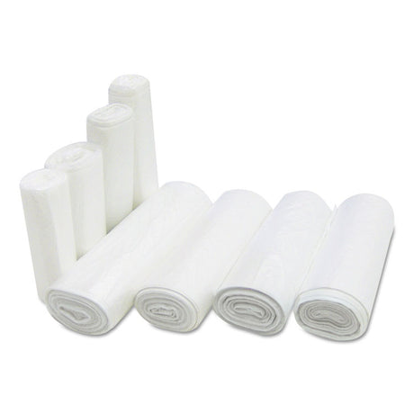 High-Density Commercial Can Liners, 7 gal, 6 mic, 20  x 22 , Clear, Perforated Roll, 50 Bags/Roll, 40 Rolls/Carton