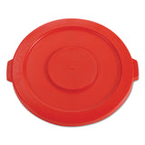 BRUTE Self-Draining Flat Top Lids for 32 gal Round BRUTE Containers, 22.25" Diameter, Red