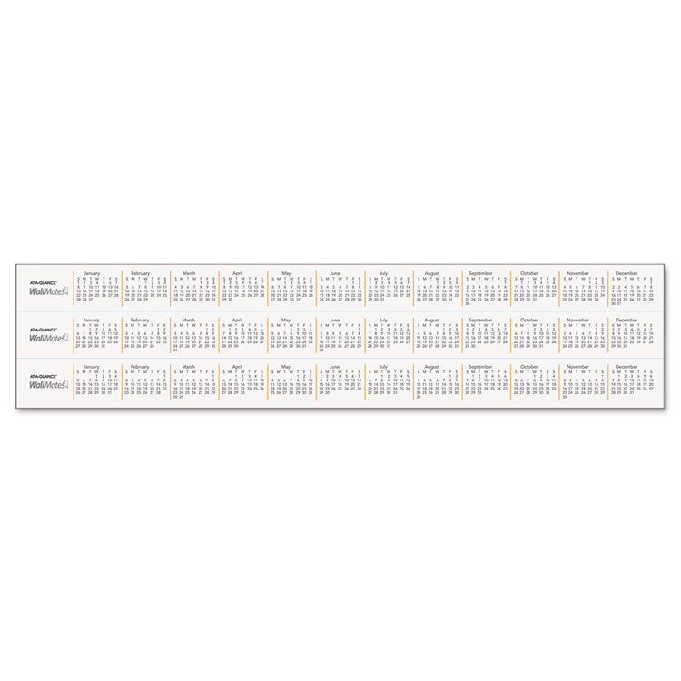 WallMates Self-Adhesive Dry Erase Monthly Planning Surfaces, 18 x 12, White/Gray/Orange Sheets, Undated