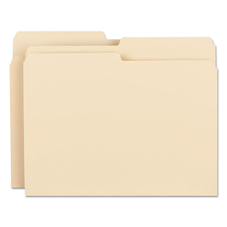 Manila File Folders, 1/2-Cut Tabs: Assorted, Letter Size, 0.75" Expansion, Manila, 100/Box