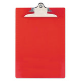 Recycled Plastic Clipboard with Ruler Edge, 1" Clip Capacity, Holds 8.5 x 11 Sheets, Red