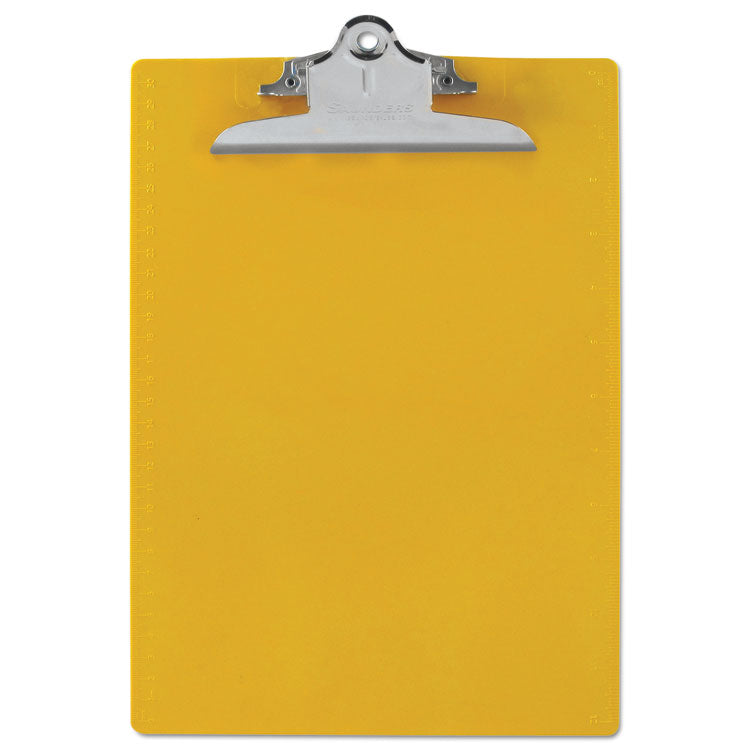 Recycled Plastic Clipboard with Ruler Edge, 1" Clip Capacity, Holds 8.5 x 11 Sheets, Yellow