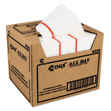 Foodservice Towels, 1-Ply, 12.25 x 21, White/Red Stripe, 200/Carton