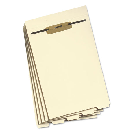 Stackable Folder Dividers with Fasteners, 1/5-Cut Bottom Tab, 1 Fastener, Legal Size, Manila, 4 Dividers/Set, 50 Sets