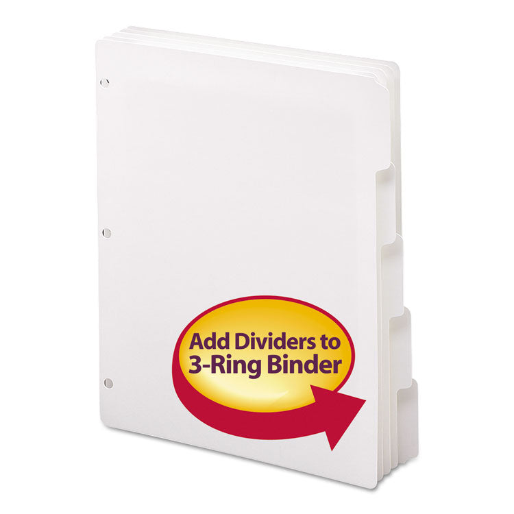 Three-Ring Binder Index Divider, 5-Tab, 11 x 8.5, White, 20 Sets