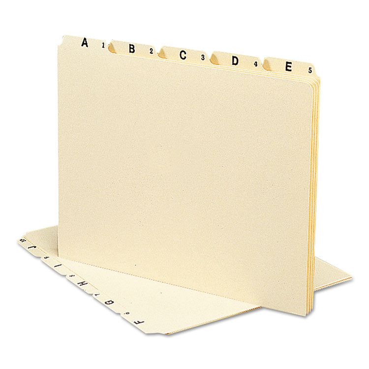 Alphabetic Top Tab Indexed File Guide Set, 1/5-Cut Top Tab, A to Z, 8.5 x 11, Manila, 25/Set