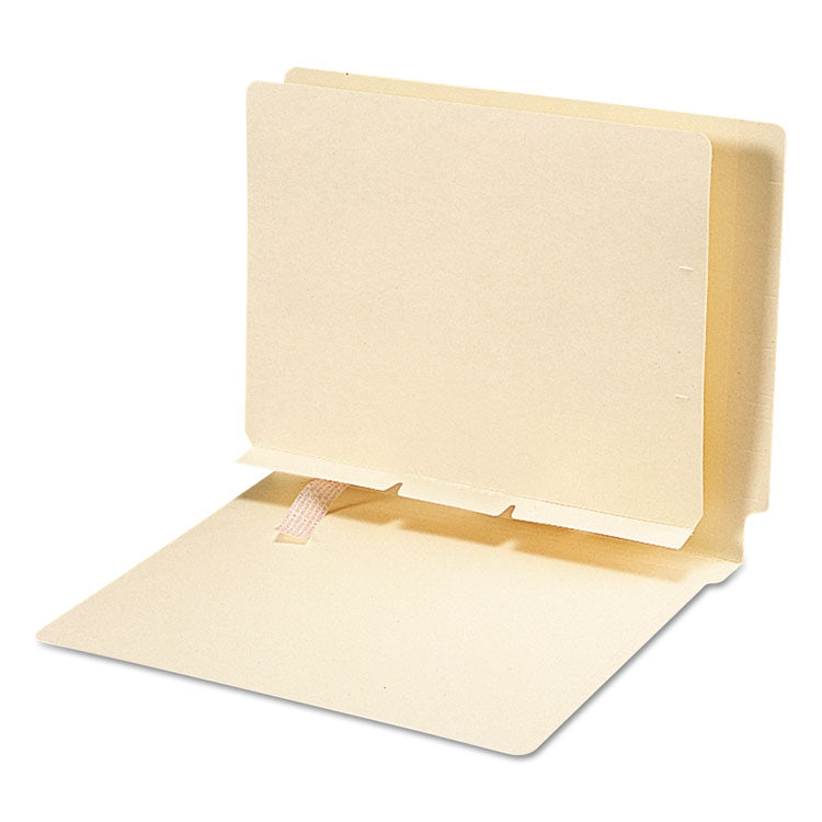 Self-Adhesive Folder Dividers for Top/End Tab Folders, Prepunched for Fasteners, 1 Fastener, Letter Size, Manila, 100/Box