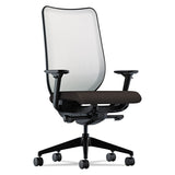 Nucleus Series Work Chair, ilira-Stretch M4 Back, Supports 300 lb, 17  to 21.5  Seat, Espresso Seat, Fog Back, Black Base