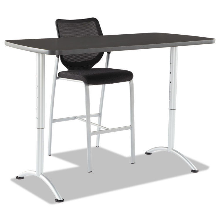 ARC Adjustable-Height Table, Rectangular, 60  x 30  x 30  to 42 , Graphite/Silver