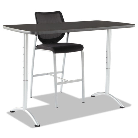 ARC Adjustable-Height Table, Rectangular, 60  x 30  x 30  to 42 , Graphite/Silver