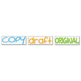 Interlocking Stack Stamp, COPY, DRAFT, ORIGINAL, 1.81" x 0.63", Assorted Fluorescent Ink