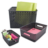 Weave Bins, 9.88 x 7.38 x 4, Black, 3/Pack