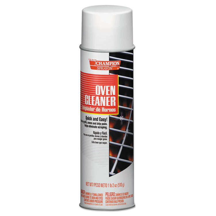 Champion Sprayon Oven Cleaner, 18 oz Aerosol Spray, 12/Carton