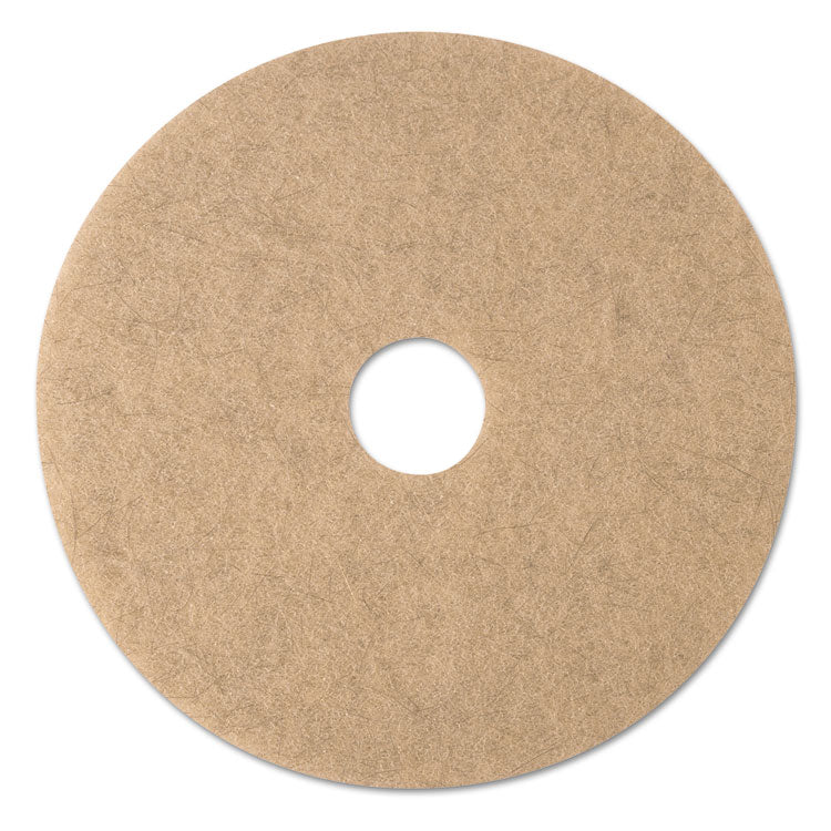 Ultra High-Speed Natural Blend Floor Burnishing Pads 3500, 20" Diameter, Tan, 5/Carton