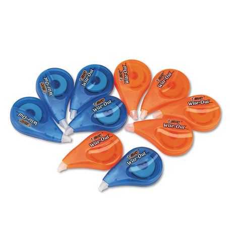 Wite-Out EZ Correct Correction Tape Value Pack, Non-Refillable, Randomly Assorted Applicator Colors, 0.17" x 472", 10/Box