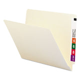 Heavyweight Manila End Tab Folders, 9.5" High Front, Straight 1-Ply Tabs, Letter Size, 0.75" Expansion, Manila, 100/Box