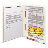 End Tab Fastener Folders with Reinforced Straight Tabs, 11-pt Manila, 2 Fasteners: Top/Side, Letter Size, Manila, 50/Box