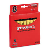 Staonal Marking Crayons, Black, 8/Box