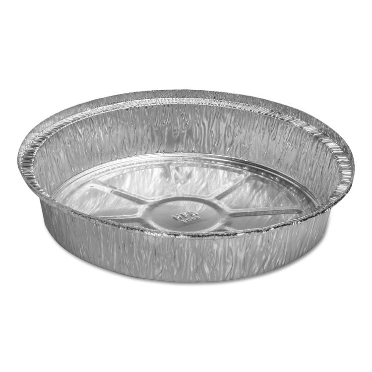 Round Aluminum Container, 48 oz, 9  Diameter x 1.66 h, Silver, 500/Carton