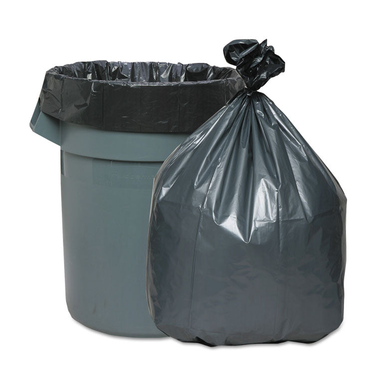 Can Liners, 60 gal, 1.55 mil, 39  x 56 , Gray, 5 Bags/Roll, 5 Rolls/Carton