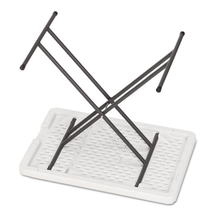 IndestrucTable Classic Personal Folding Table, 30" x 20" x 25" to 28", Platinum/Gray