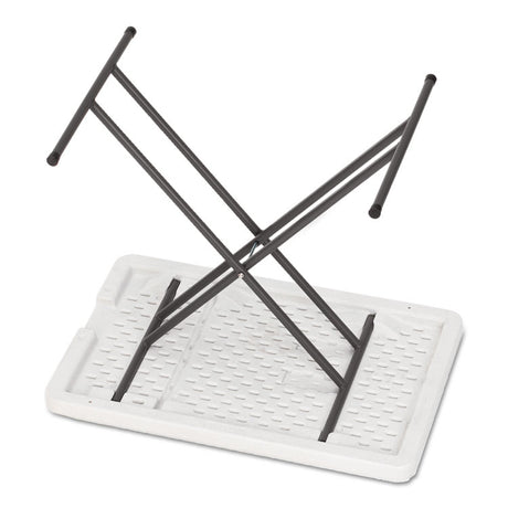 IndestrucTable Classic Personal Folding Table, 30" x 20" x 25" to 28", Platinum/Gray