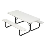 IndestrucTable Classic Picnic Table, Rectangular, 72  x 30  x 29 , Platinum/Gray