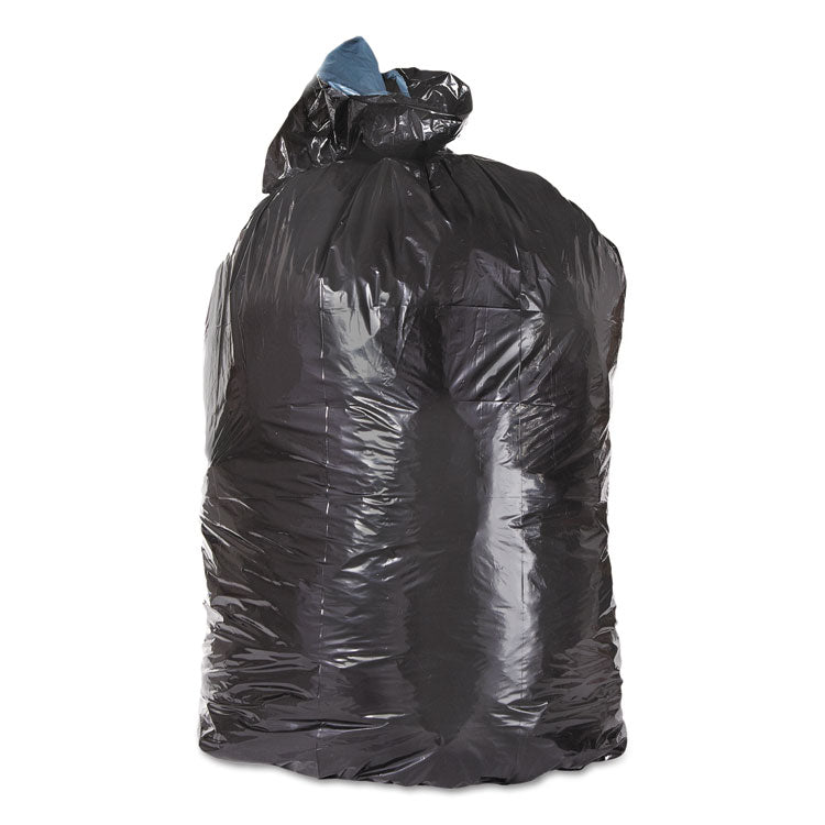 Low-Density Can Liners, 56 gal, 1.25 mil, 43  x 47 , Black, Flat Pack, 100/Carton