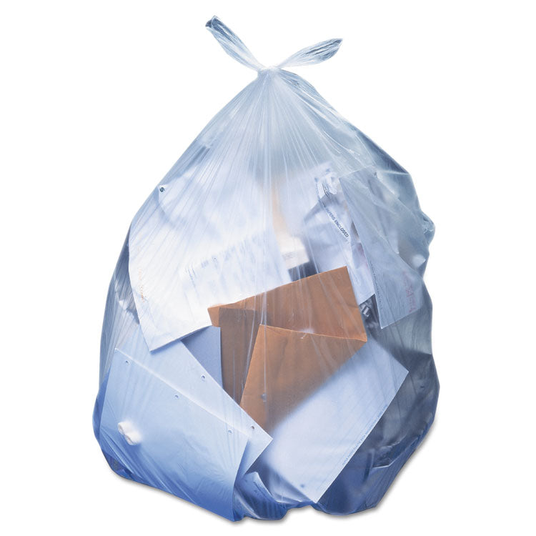 Linear Low-Density Can Liners, 56 gal, 1.1 mil, 43  x 47 , Clear, 100/Carton
