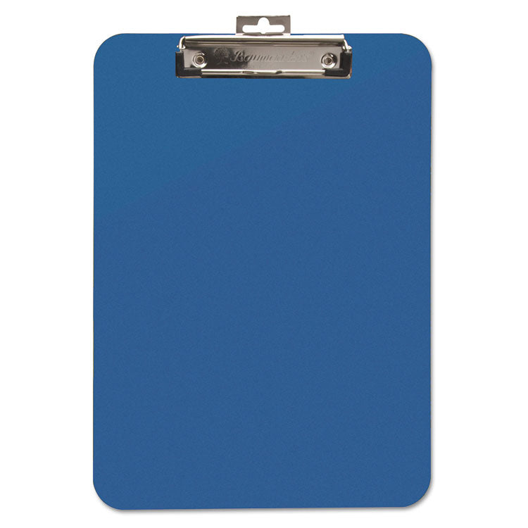 Unbreakable Recycled Clipboard, 0.25" Clip Capacity, Holds 8.5 x 11 Sheets, Blue