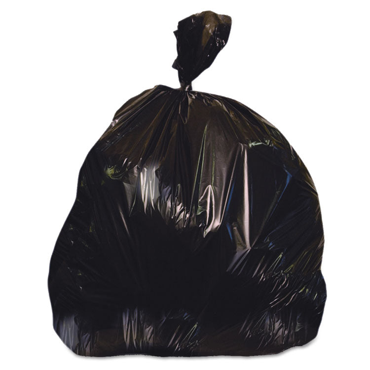 Linear Low-Density Can Liners, 60 gal, 1.25 mil, 38  x 58 , Black, 100/Carton