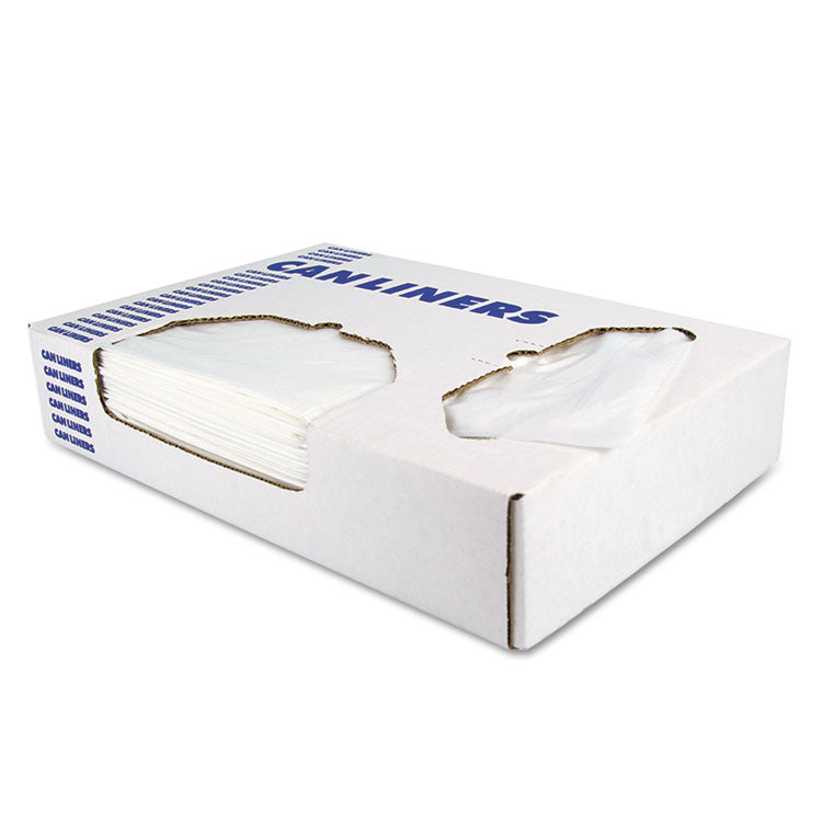 Linear Low-Density Can Liners, 60 gal, 1.5 mil, 38  x 58 , Clear, 100/Carton