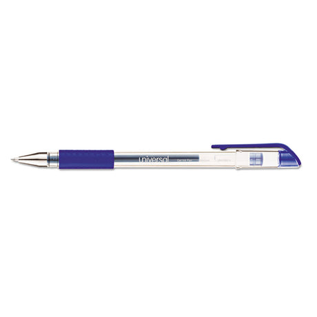 Comfort Grip Gel Pen, Stick, Medium 0.7 mm, Blue Ink, Clear/Blue Barrel, Dozen